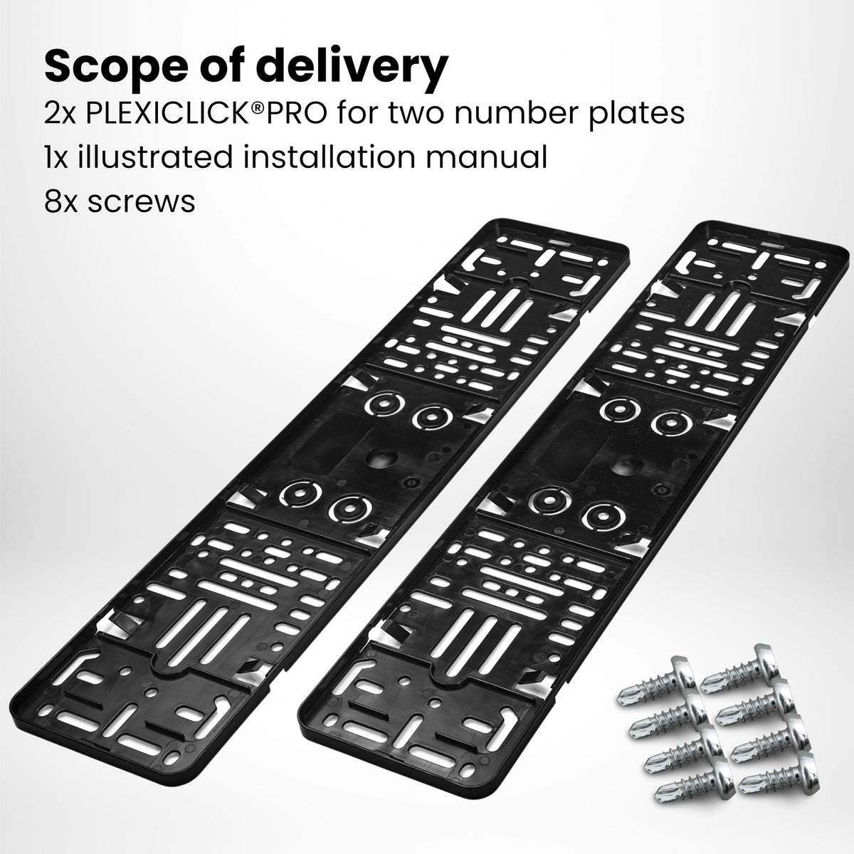 PLEXICLICK®PRO frameless number plate holder in black – image 7